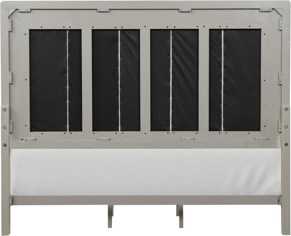 Furniture of America Veralyn Modern Solid Wood Brown Bed Frame with Channel Padded Headboard, Wooden Bedframe for Bedroom, Guest Room, Box Spring Required, Oak, Queen