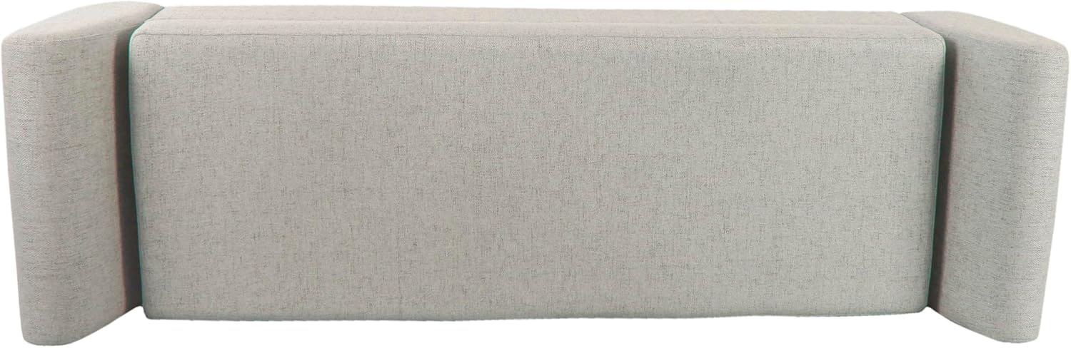 HomePop Modern Storage Bench with Wood Legs |Homepop Home Décor|Bench with Storage for Living Room & Bedroom - Light Gray Woven