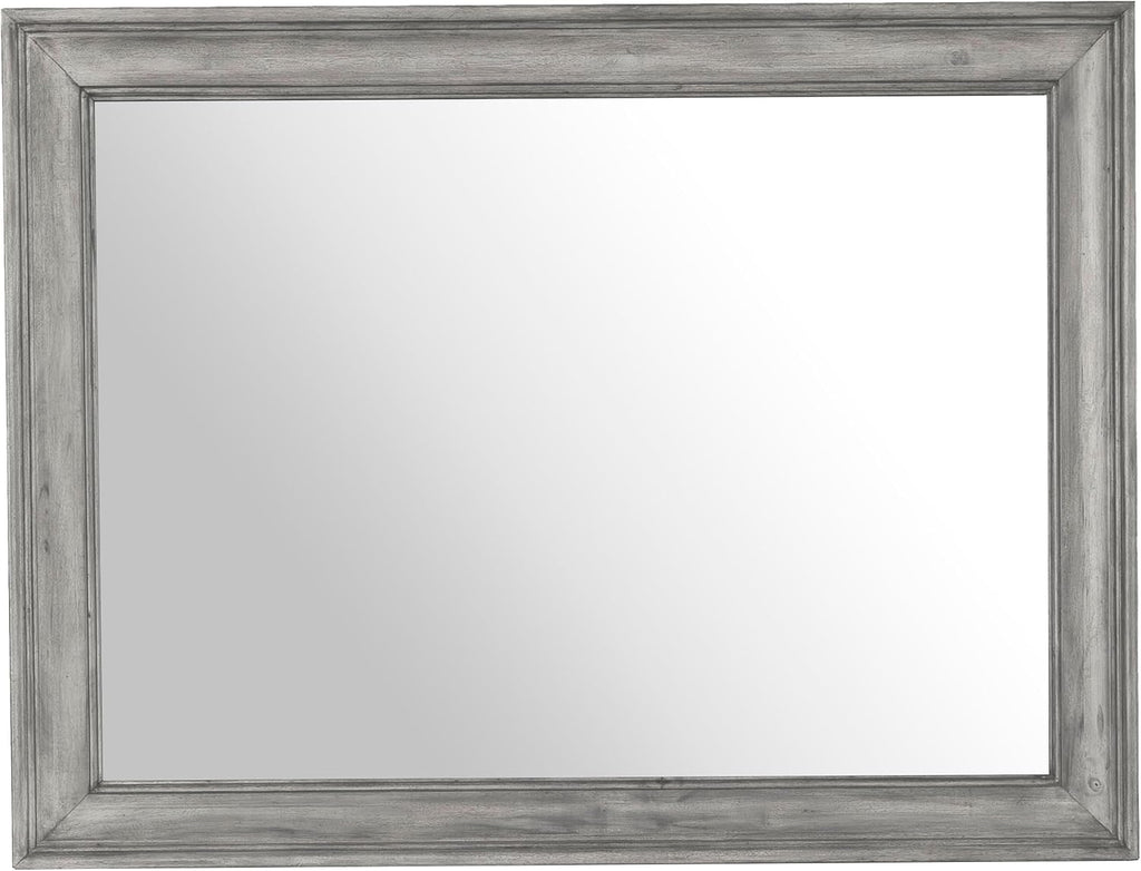 Coaster Home Furnishings Avenue Farmhouse 4-Piece Bedroom Set Eastern King Size Panel Bed Frame 68-inch Headboard Weathered Grey 224031KE-S4