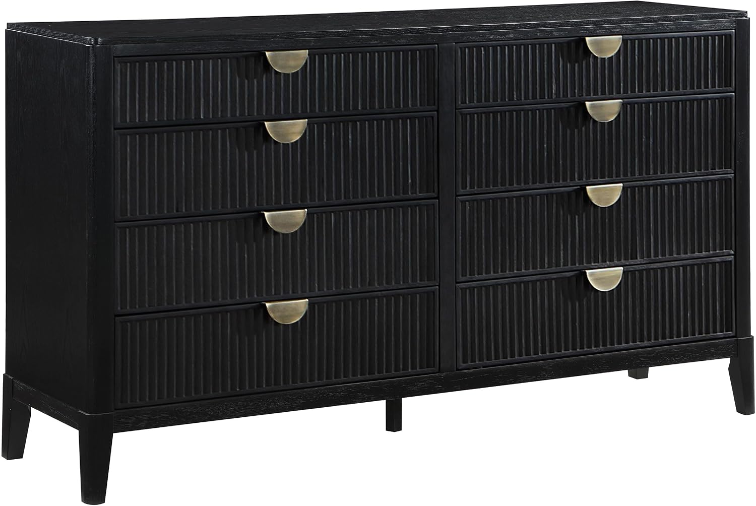 Coaster Home Furnishings Brookmead Transitional 4-Piece Bedroom Set Fabric Upholstered California King Size Panel Bed Frame 60-inch Headboard Black 224710KW-S4
