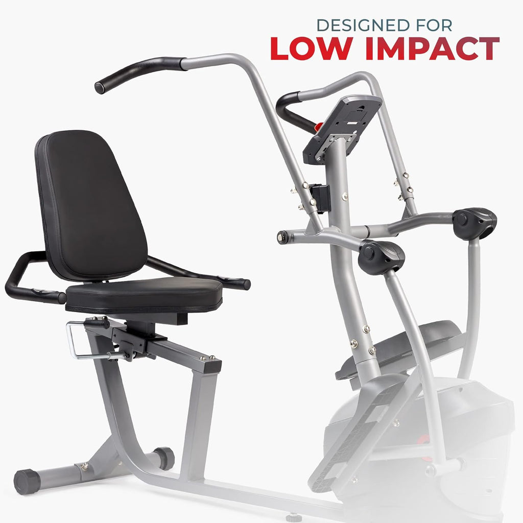 Sunny Health & Fitness Smart Recumbent Bike, Full-Body Home Training with Arm/Leg Exercisers, Indoor Cycling Workout Machine Plus Adjustable Seat & Bulit-in Pulse Sensors, Free SunnyFit App Connection