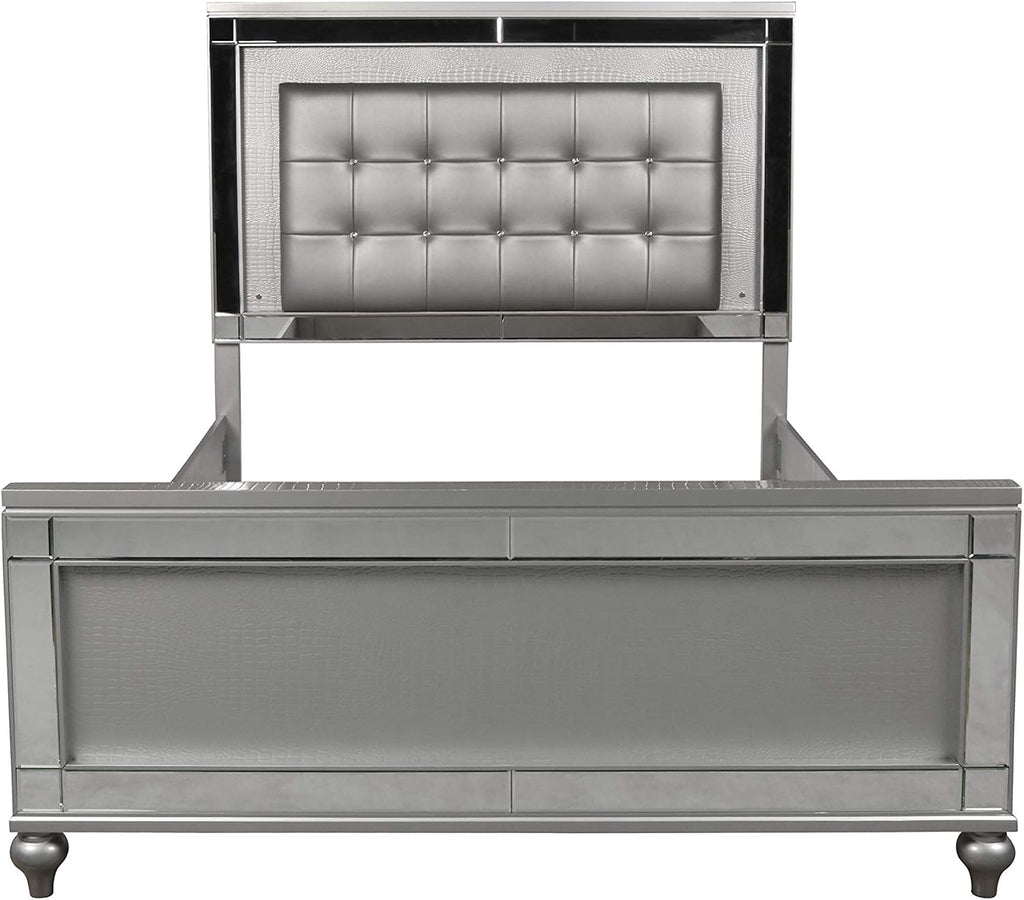 New Classic Furniture Valentino Wood Queen Bed, Silver