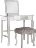 Linon Silver Harper Vanity Set, 32' W x 18' D x 46.75' H