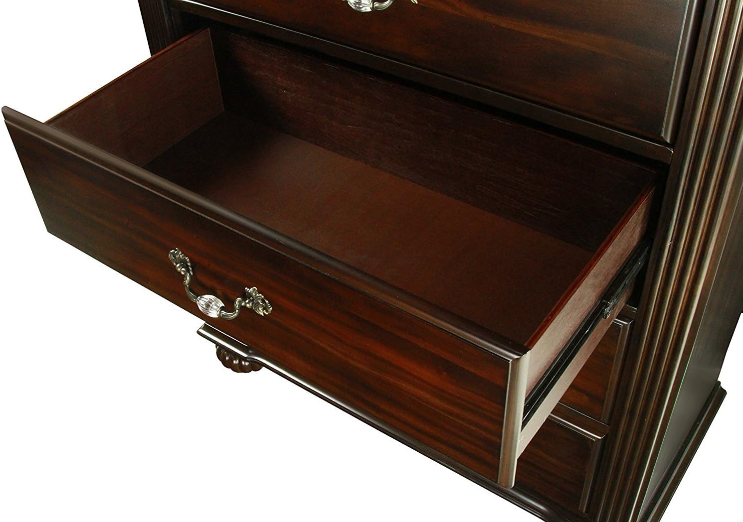 Syracuse Transitional Style Dark Walnut Finish Queen Size 6-Piece Bedroom Set
