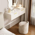 2 Drawers Vanity, Floating Vanity Makeup Table, Solid Wood Wall Mounted Makeup Desk, Suspended Corner Desk, Floating Nightstand Bedside Table for Bedroom (70 * 26 * 18cm)