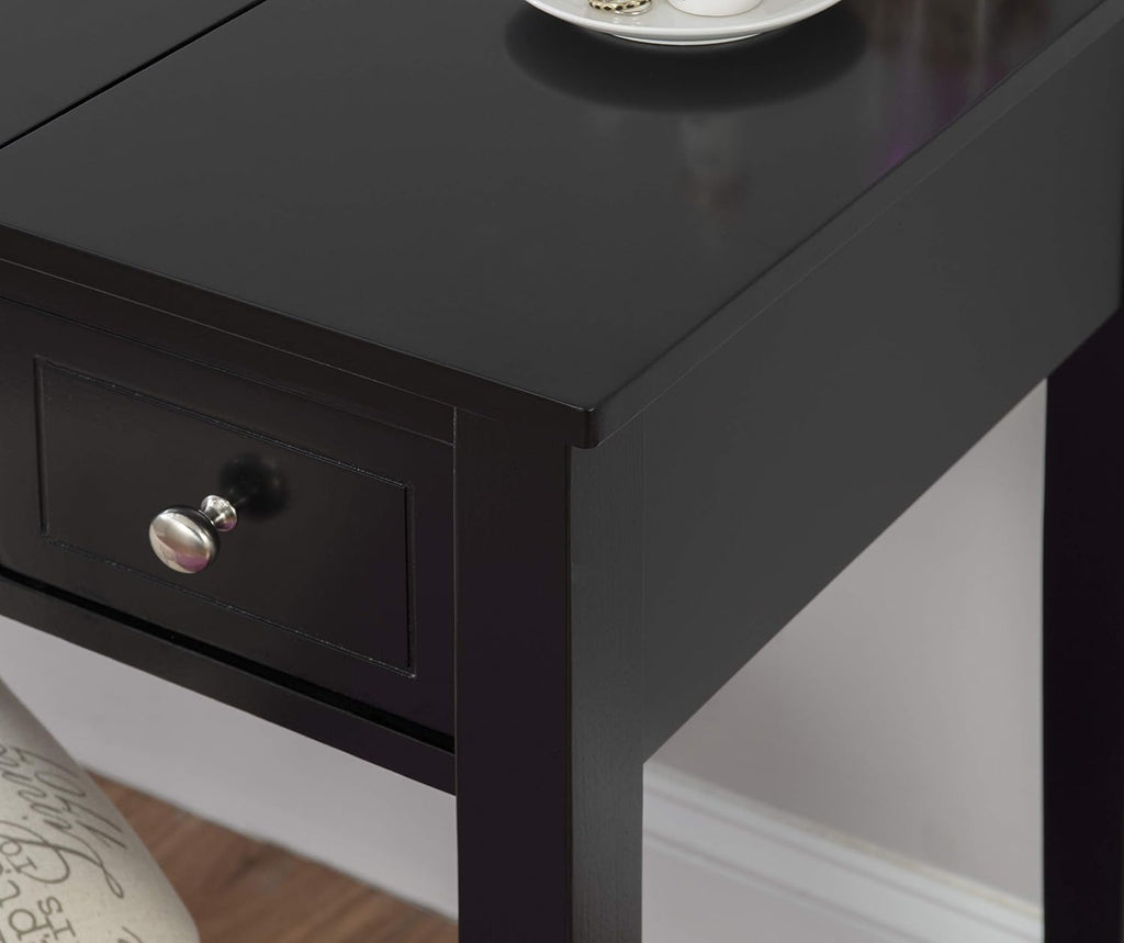 Linon Home Dcor Linon Black Butterfly Stool Vanity Set with Bench, 36'w x 18'd x 30'h,