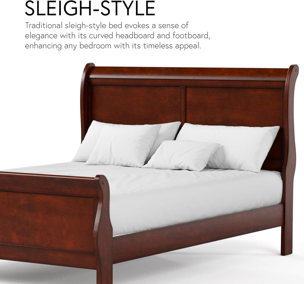 Furniture of America Arabella Traditional Solid Wood 3 Piece Bedroom Set, King Bed Frame and Nightstands Set of 2, Chic Sleigh Design Bedframe with Headboard and Footboard, Box Spring Needed, White