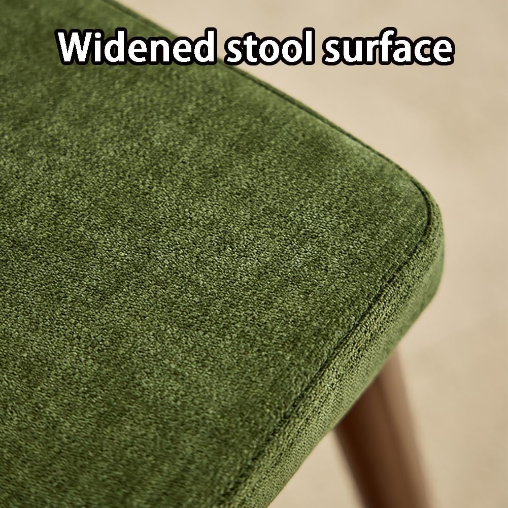Upholstered Vanity Bench Set - Solid Wood Stool with Soft Cushion Seat for Living Room, Dining Room, Entryway, Bedroom, Home Decor