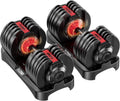 TYZDMY Adjustable Dumbbells Set of 2，Free Weights Dumbbells Set，Adjustable Dumbbell Set，52.5 lbs pair 105 lbs，15 in 1，for Men/Women Gym Equipment for Home Strength Training Equipment
