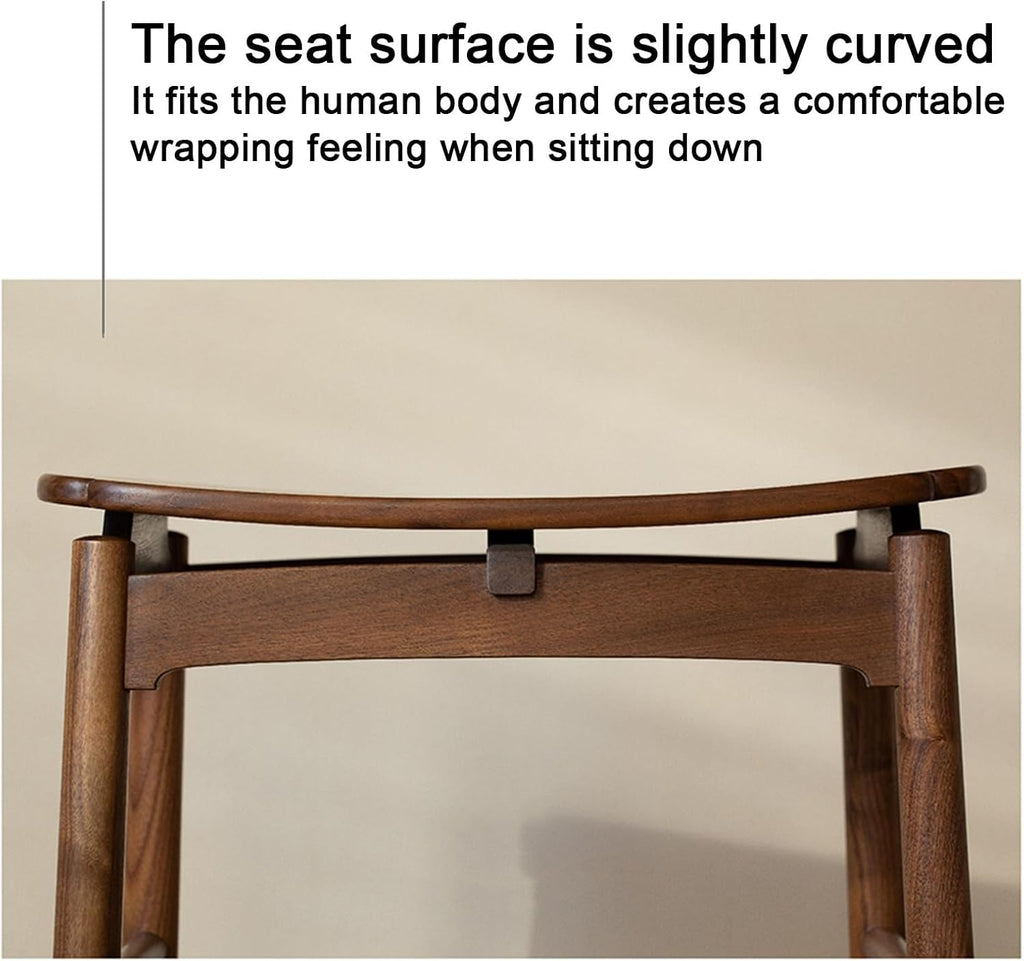 Solid Wood Vanity Chair, Bedroom Vanity Stool, Mortise and Tenon Structure, Rounded Corners, Widened Seat, Simple Shape, Multifunctional,Beige-One Size
