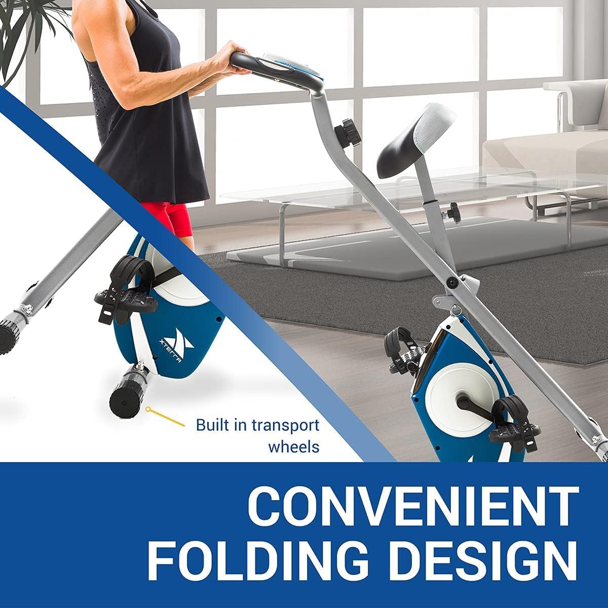 Folding Exercise Bike, 225 LB Weight Capacity