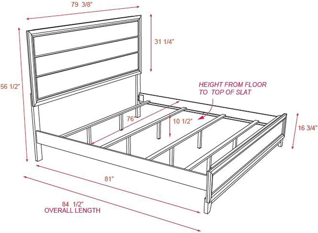 Kings Brand Furniture 3-Piece Deep Gray Finish with Tapered Legs & Matte Black Hardware Bedroom Set – Rustic Bedroom Furniture King Size Wood Bed Frame with 2 Nightstands
