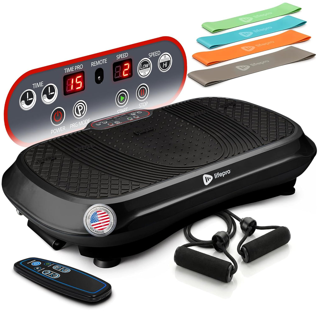 Lifepro Waver Vibration Plate Exercise Machine – High-Intensity Vibration Plate for Lymphatic Drainage – Full-Body Workout Vibrating Platform with Loop Bands – Fitness Equipment for Strength & Toning