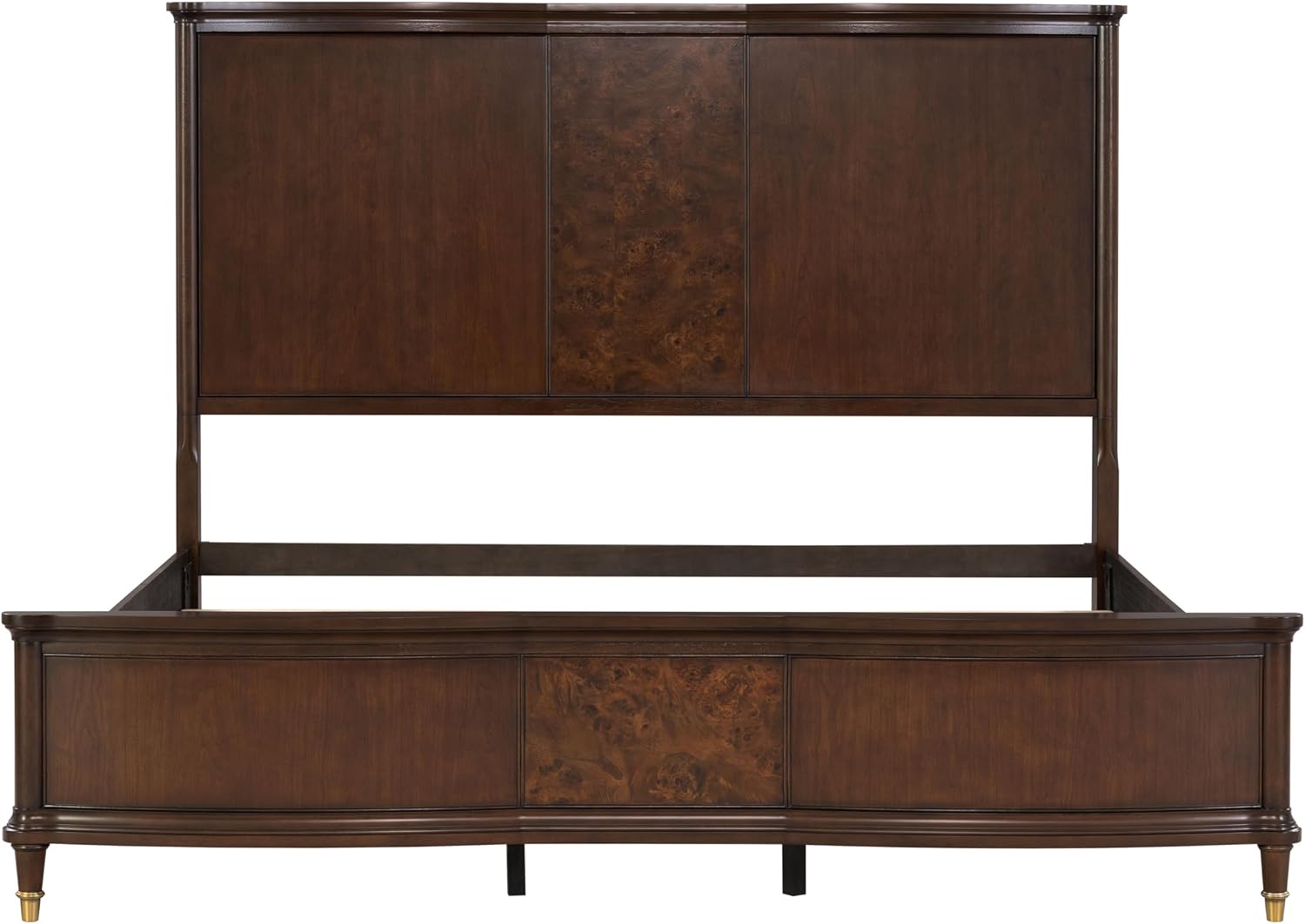 Furniture of America Aiyana Solid Wood 2-Piece Bedroom Set with LED on Headboard Bed, Power Outlet and USB Charging Ports on Nightstand, Box Spring Required, King, Dark Cherry