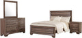Benzara Bello 4pc King Bedroom Set- Transitional Washed Taupe Brown n Black