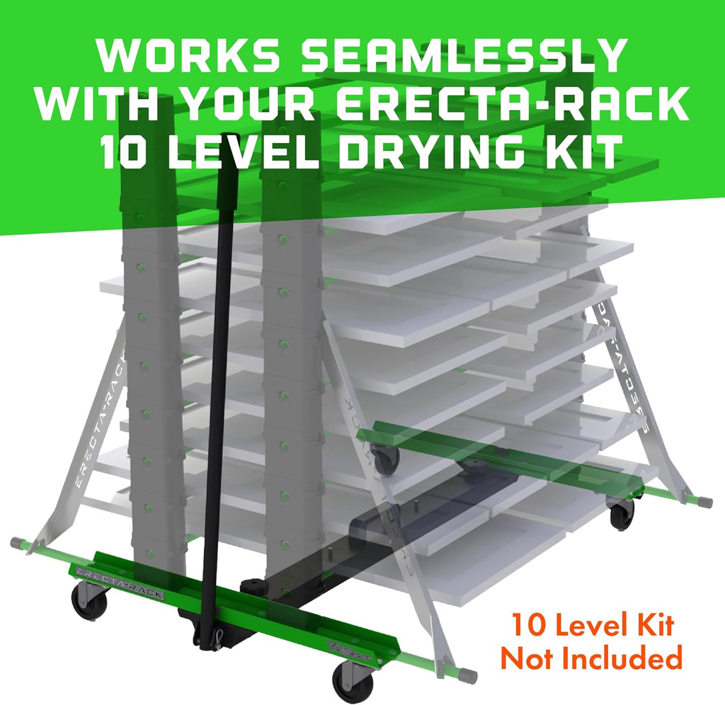 Portable Wheel Base for 10 Level Paint Drying Rack, Make Your 10 Level System Mobile, Create Space, for All Painters, for Use with Erecta-Rack 10 Level Paint Drying Rack Kit