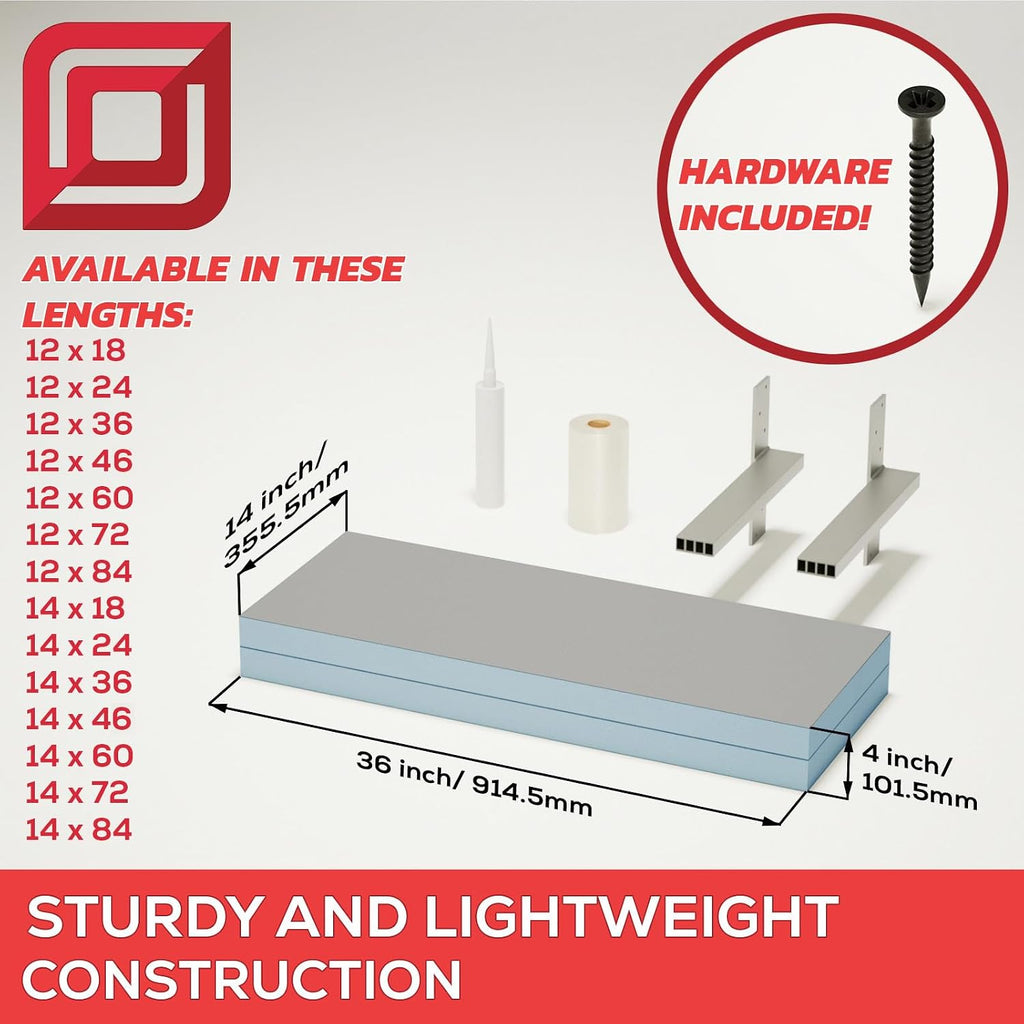 The Original Floating Shower Bench Kit with Wedi Building Boards & Original Shower Bench Bracket (12x24)-Great for New Constructions or Bathroom Renovations, Ready to Tile Shower Bench
