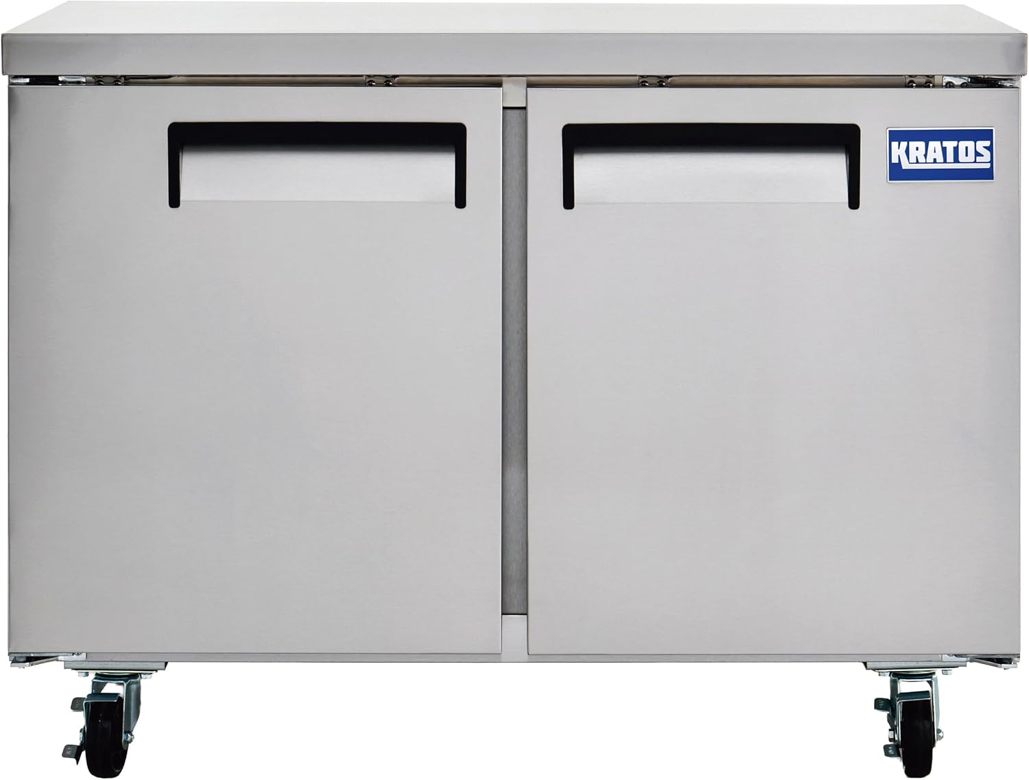 Kratos Commercial Refrigerator, 48' Wide Two Drawer Chef's Base, Refrigerated Mobile Equipment Stand for Restaurants, Stainless Steel, 115V, 9.6 Cubic Ft. Capacity (67K-315)