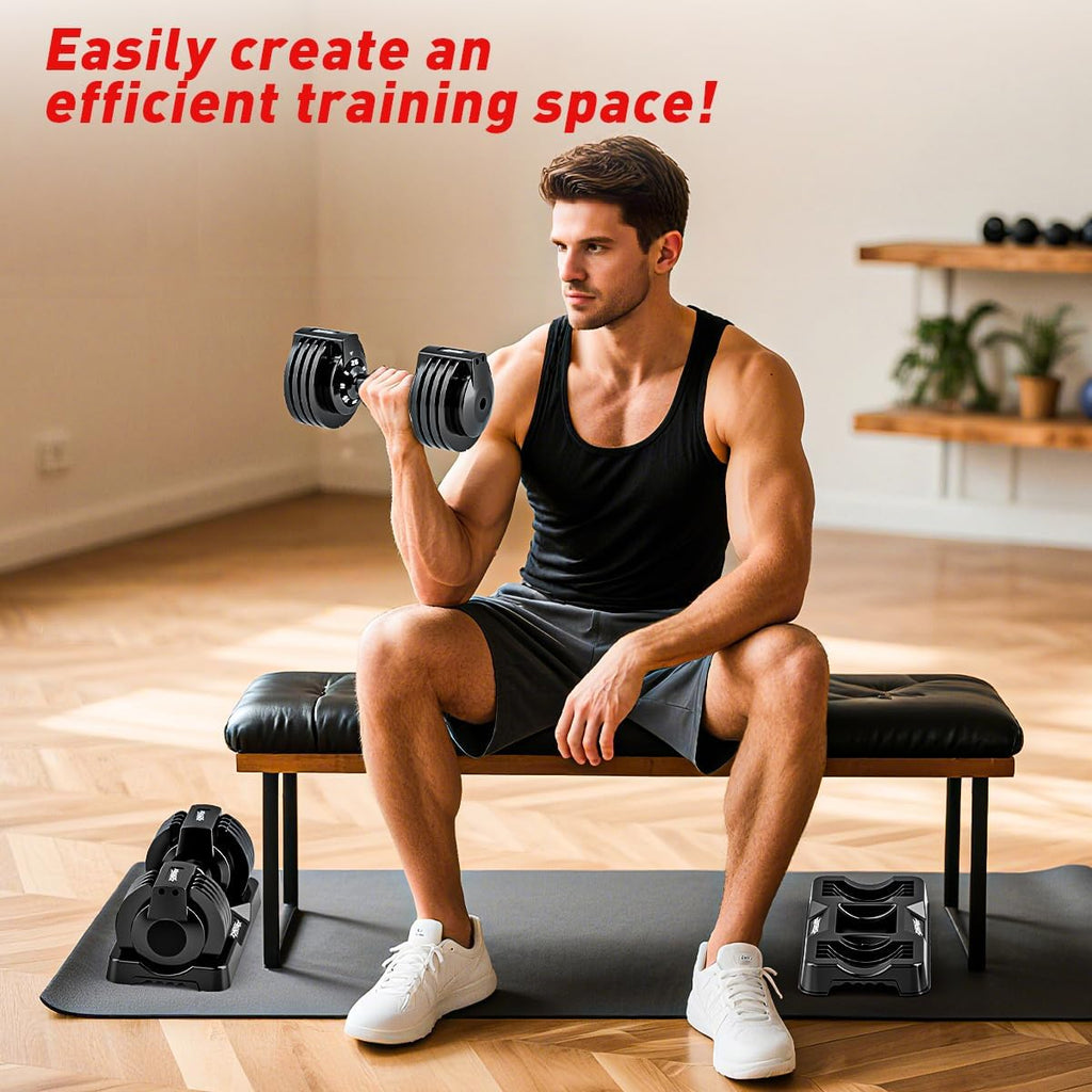 Adjustable Dumbbell Set of 2, 110lbs/50lbs Free Weights Dumbbell Set, 5-in-1/10-in-1 Quick-Lock Hand Weights, 25lbs/55lbs Pair with Anti-Slip Texture Handle, Weight Set For Home Gym Suit both Men and Women