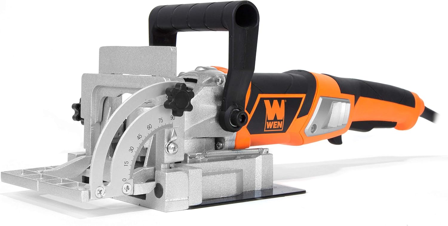 WEN JT3062 10-Amp 6-Inch 2-Blade Benchtop Jointer, Black & JN8504 8.5-Amp Plate and Biscuit Joiner with Case and Biscuits