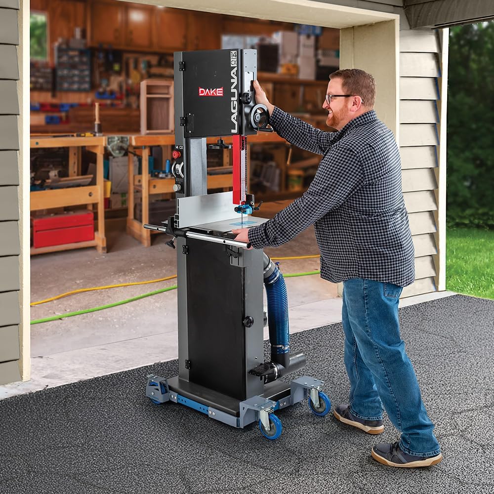 Rockler All-Terrain Mobile Tool Base with 5' Urethane Casters – 1000 lb Capacity Adjustable Rolling Base for Table Saw, Bandsaw – Universal Tool Stand with Wheels for Shop Equipment 18'–28'