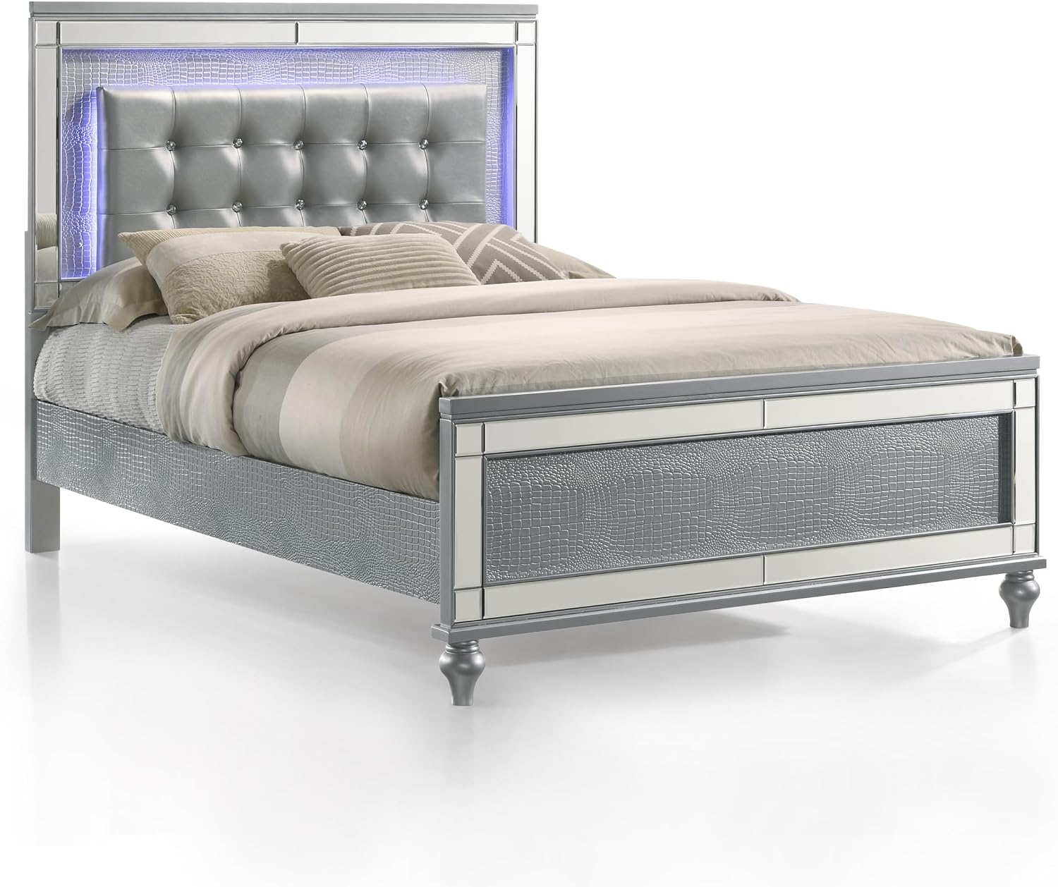New Classic Furniture Valentino Wood Full Bed, Silver