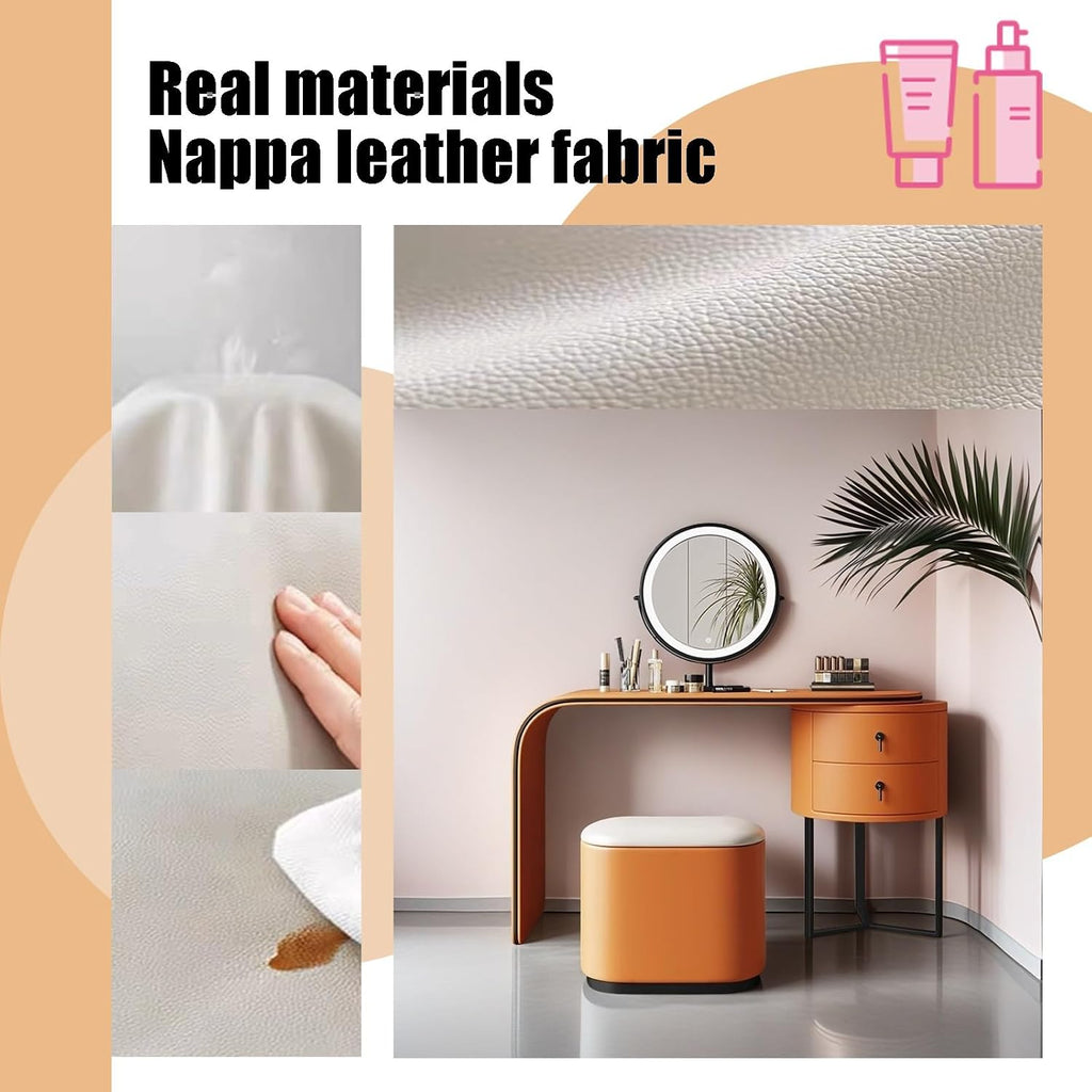 Makeup Vanity Desk with Mirror & Lights,Integrated Dressing Table with Rounded Corners,Pack of Ring Box(Black_120CM)