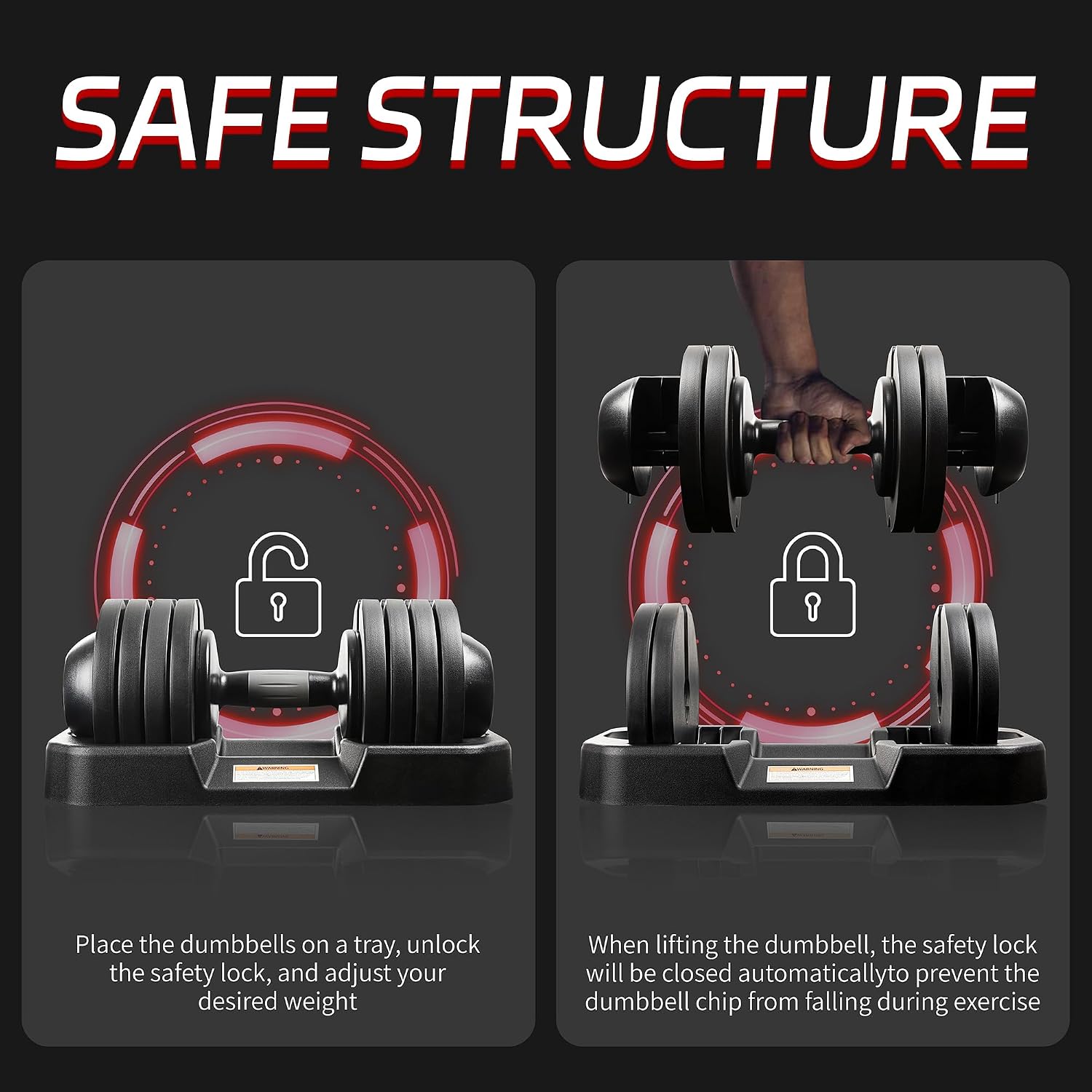 ALTLER 22LBS/25LBS/52LBS Single/Pair Adjustable Dumbbells Set Premium Rubber Coated Dumbbell Set with Secure Locking Mechanism for Safe & Customizable Strength Training