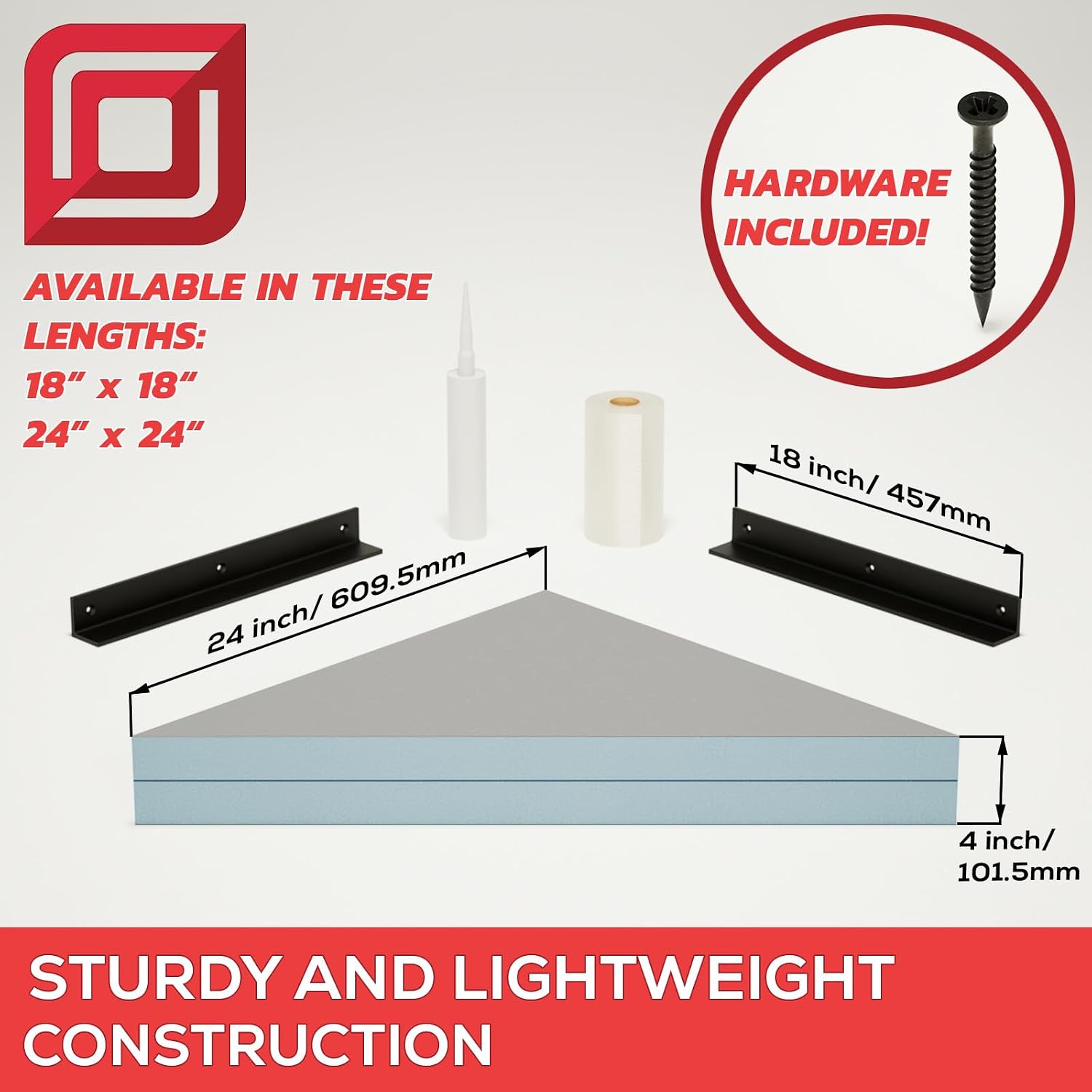 The Original Granite Bracket -The Original (24x24) Floating Corner Shower Bench Kit with Wedi-Transform Your Shower with Style. Shower Remodel, Shower Bench, DIY Shower Benches,
