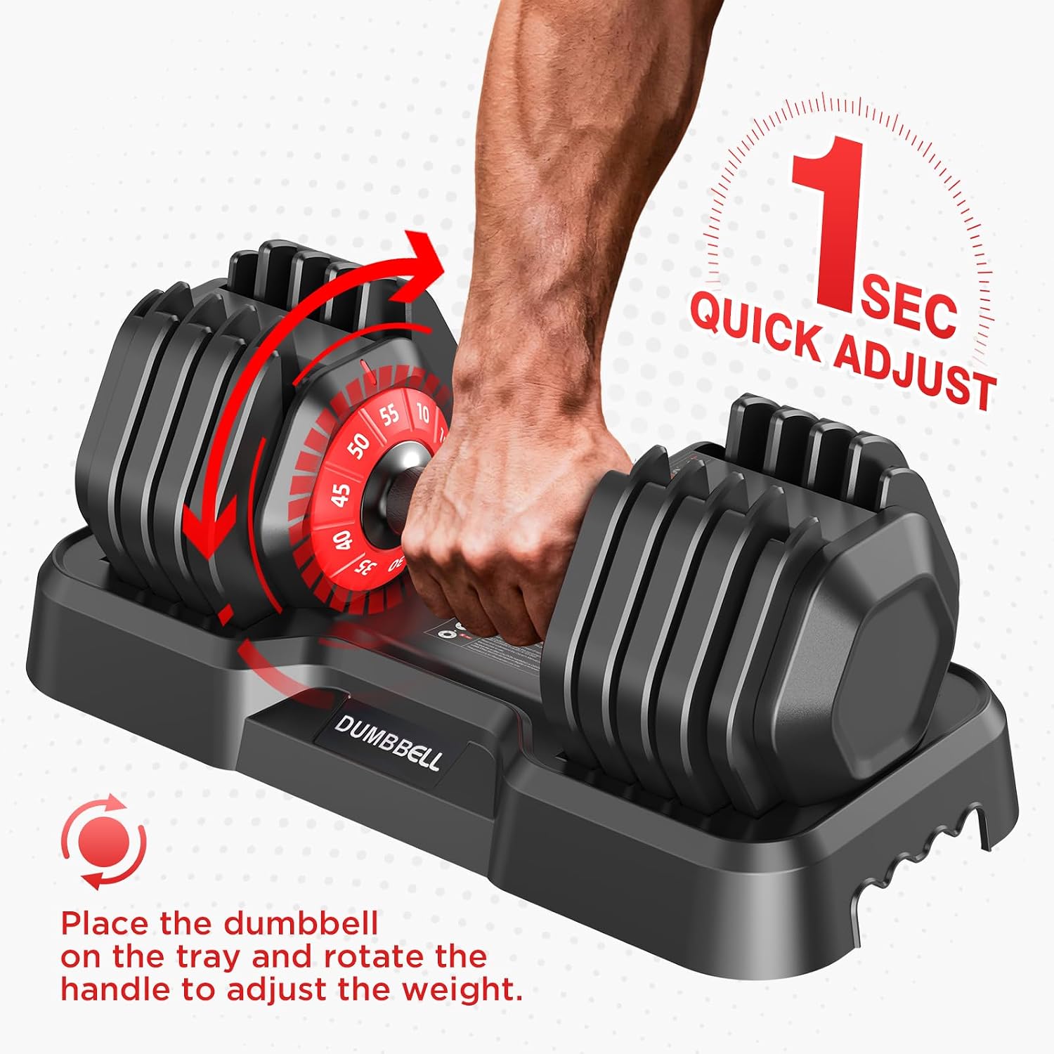 Adjustable Dumbbells Set, 10 in 1/15 in 1 Free Adjustable Weights Dumbbells Set, 25/55/52.5lbs Weights Set with Anti-Slip Handle, Fast Adjust Equipment Compact for Home Gym Strength Training