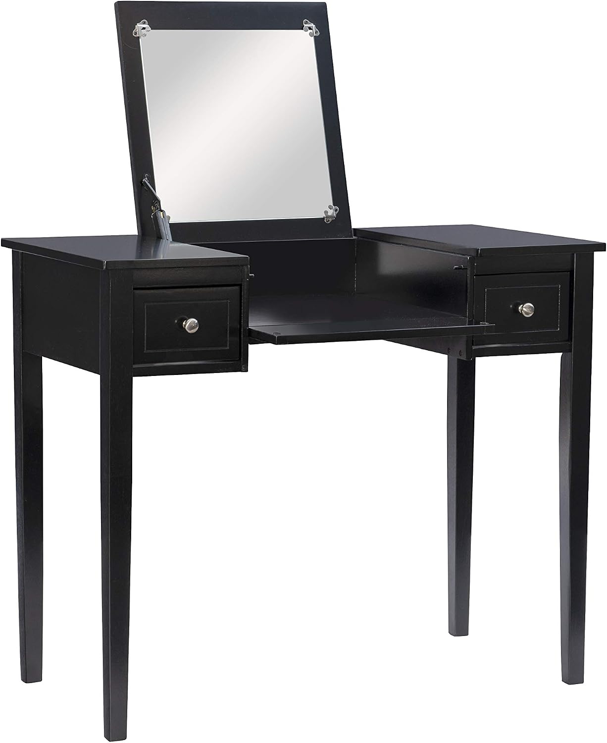 Linon Home Dcor Linon Black Butterfly Stool Vanity Set with Bench, 36'w x 18'd x 30'h,