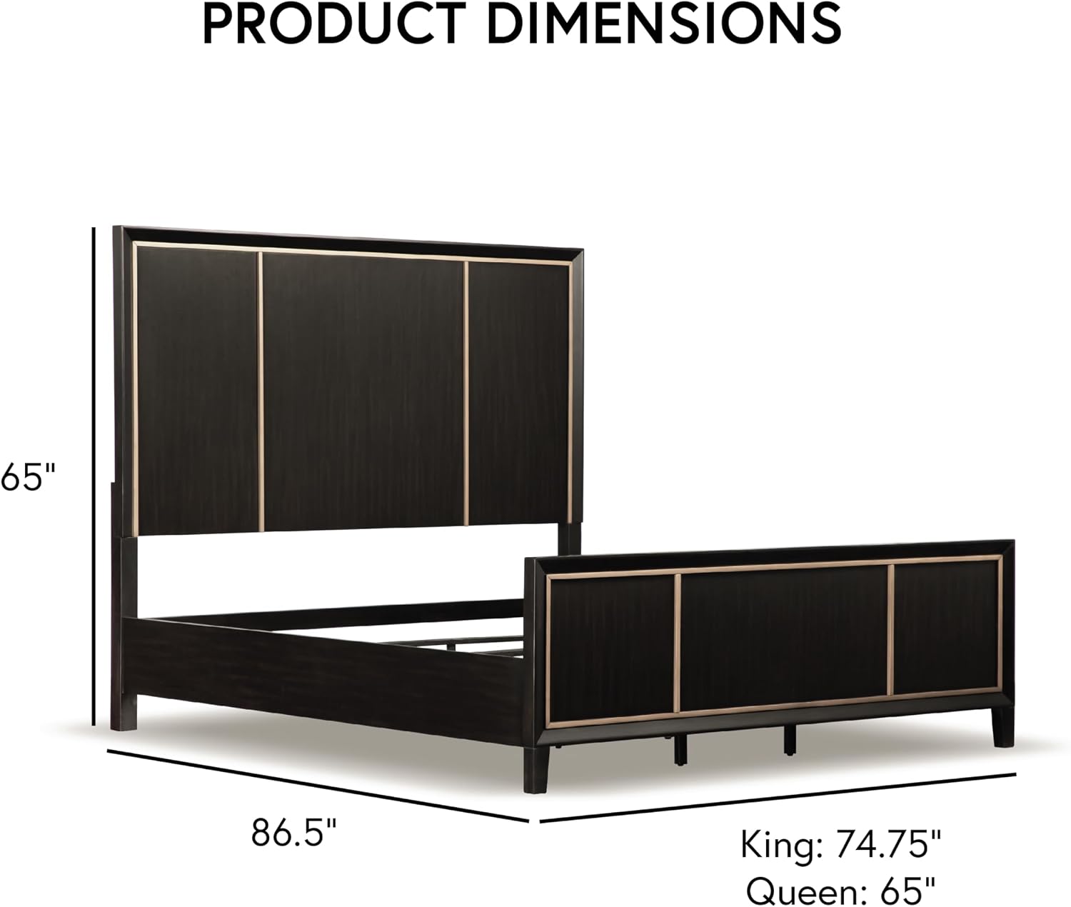 Furniture of America Samuel Modern Solid Wood 3-Piece Bedroom Collection Bed Frame and 2-Drawer Nightstands Set of 2, Box Spring Required, Espresso, Queen