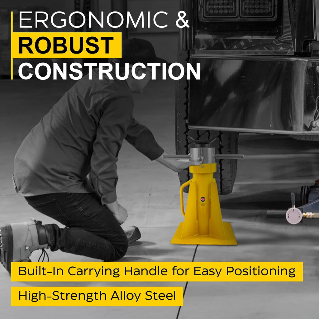 ESCO 20 Ton Swivel Screw Jack Stand - 10802 | Heavy Duty Adjustable Jack Stand for Trucks, Trailers, RVs & Equipment | 40,000 lbs Capacity | 16.5'–26.5' Height Range | Wide Steel Base for Stability
