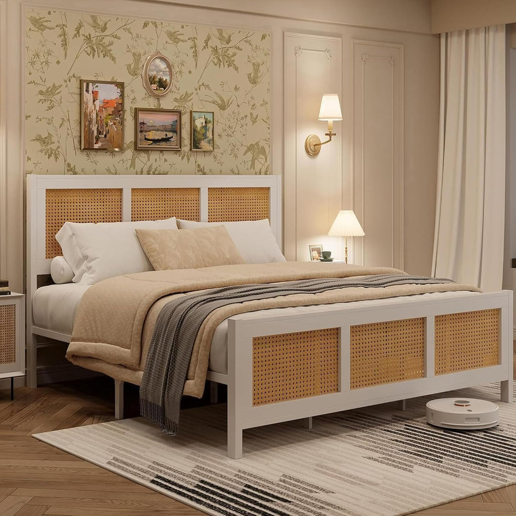 GAOMON King Size Bed Frame with Headboard, Metal Slat Support Platform, Noise Free Design, No Box Spring Needed, Easy Assembly