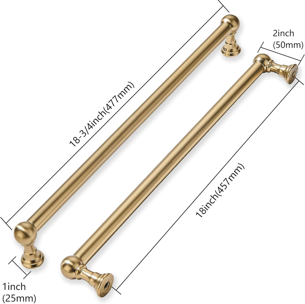 khtumeware 3 Pack Appliance Pull 18 Inch Hole Center Champagne Bronze Cabinet Pulls Heavy Duty Solid Satin Brass Cabinet Handles for cabinets Dressers Kitchens Handles Bathroom cabinets