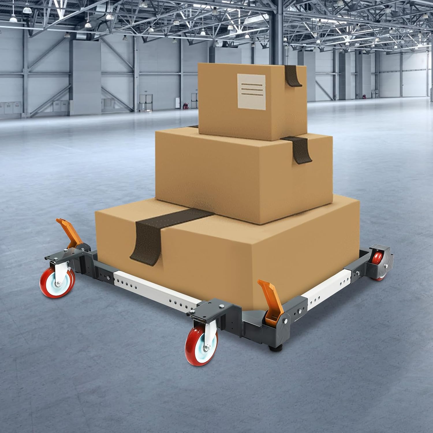 Adjustable Mobile Base Universal Heavy Duty Mobile Base for Shop Equipment, Roller Stand for Tools and Machines, Steel Rolling Base, 1500 lbs Load Capacity