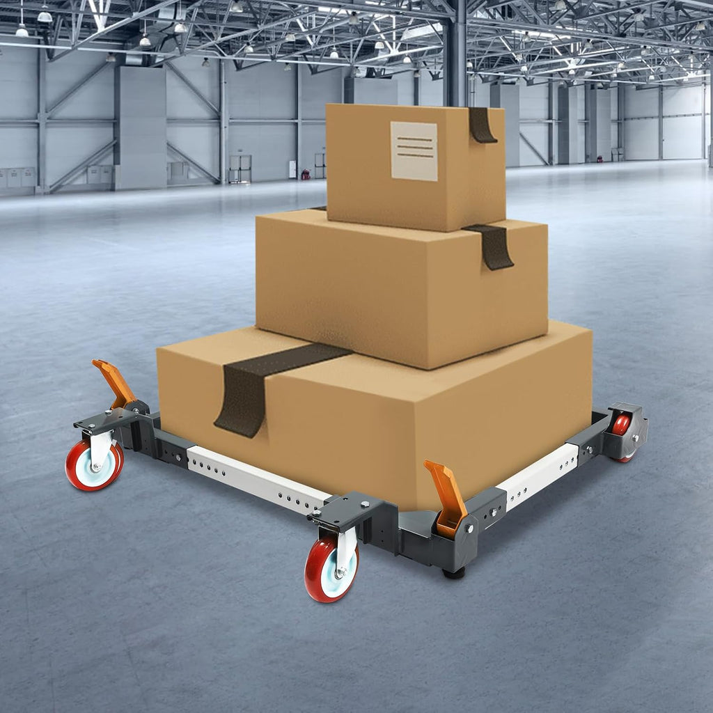 Mobile Base, Adjustable Mobile Base with High Clearance 5Inch Wheels Universal, Heavy Duty, Adjustable Rolling Kit, Floor Dolly Roller for Equipment, Power Tools, Machines1500 lbs Capacity