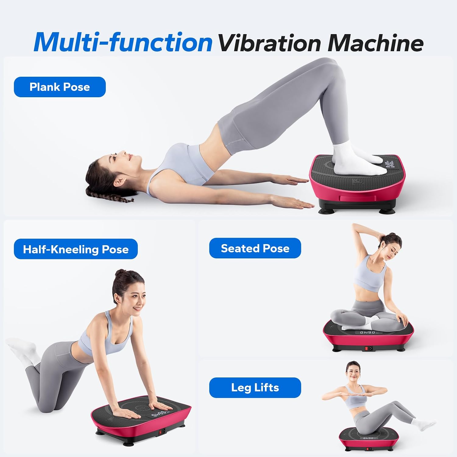 MERACH Vibration Plate Exercise Machine, Whole Body Workout Equipment for Women, Bluetooth and Silicone Pedal, Vibration Plate with Auto Mode, Vibrate Fitness Platform for Home