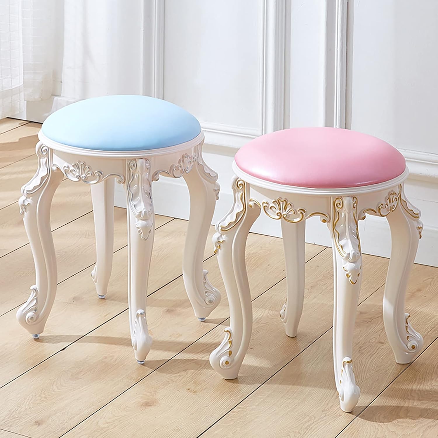 BTZHY Vanity Chair,Vanity Stool, Makeup Bench Dressing Stools, Thick Padded Cushioned Chair, Piano Seat for Bathroom Bedroom Large Vanity Benches,F