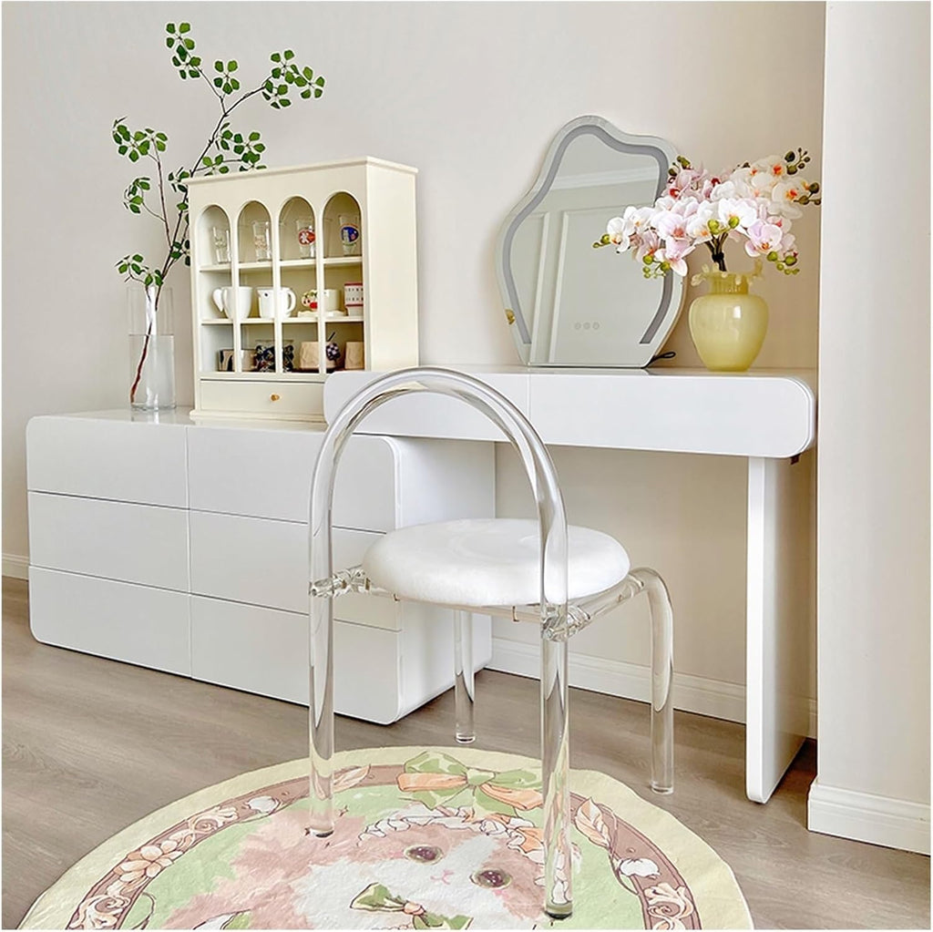 Makeup Vanity Makeup Vanity Desk with Vanity Mirror Adjustable Corners Bedroom Makeup Desk Modern Multiple Drawers Dressing Table Wooden Vanity(110cm)