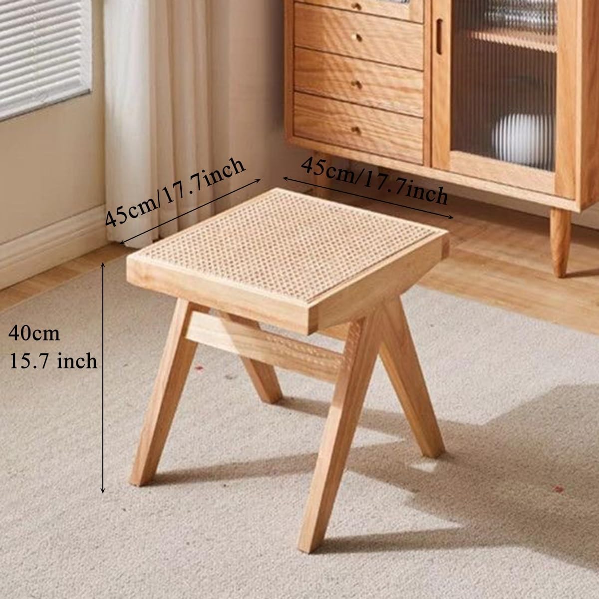 GIZNXBA Mid Century End of Bed Bench Entryway Wood Dining Bench with Rounded Corner, Outdoor Ottoman with Robust Construction, Bedroom Footrest for Couch Foyer Hallway Dining(/Natural,A)