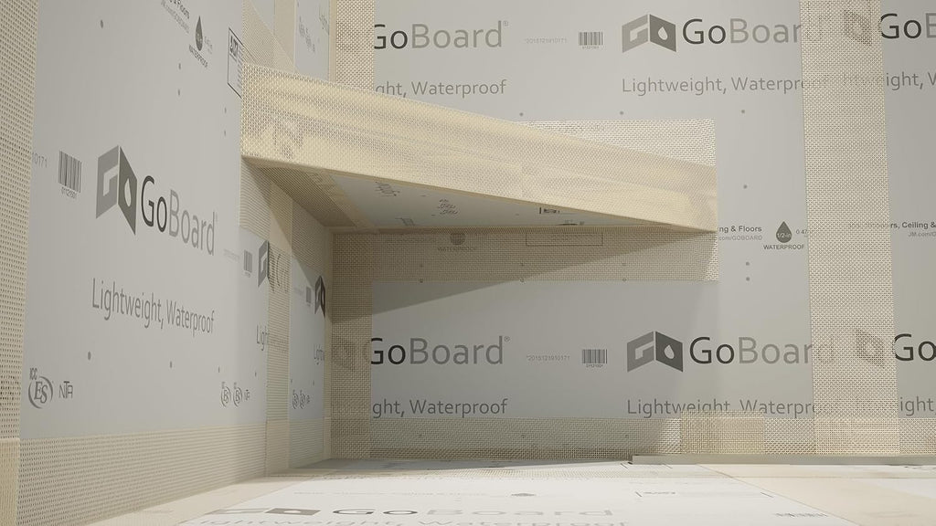 The Original Granite Bracket 24 in. x 24 in. x 4 in. Floating Corner Shower Bench Kit with GoBoard and Original Wall Cleats - Ready to Tile Shower Seat (1 Count)