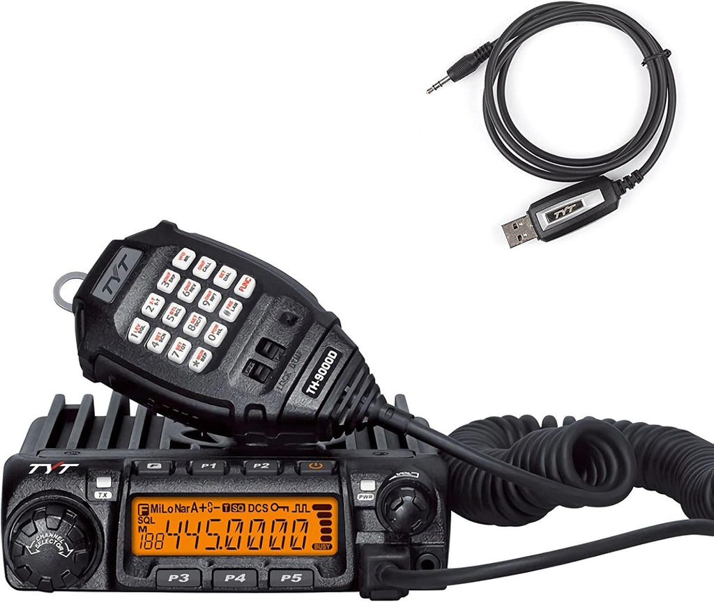 TYT TH-9000D Plus Ham Mobile Transceiver, UHF Radio 420-450Mhz 40W 70CM Amateur Base Transceiver with Cable