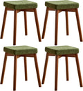 Upholstered Vanity Bench, Solid Wood Stool with Soft Cushion Seat, Accent Footstool for Living Room, Dining Room, Entryway, Bedroom Home Decor