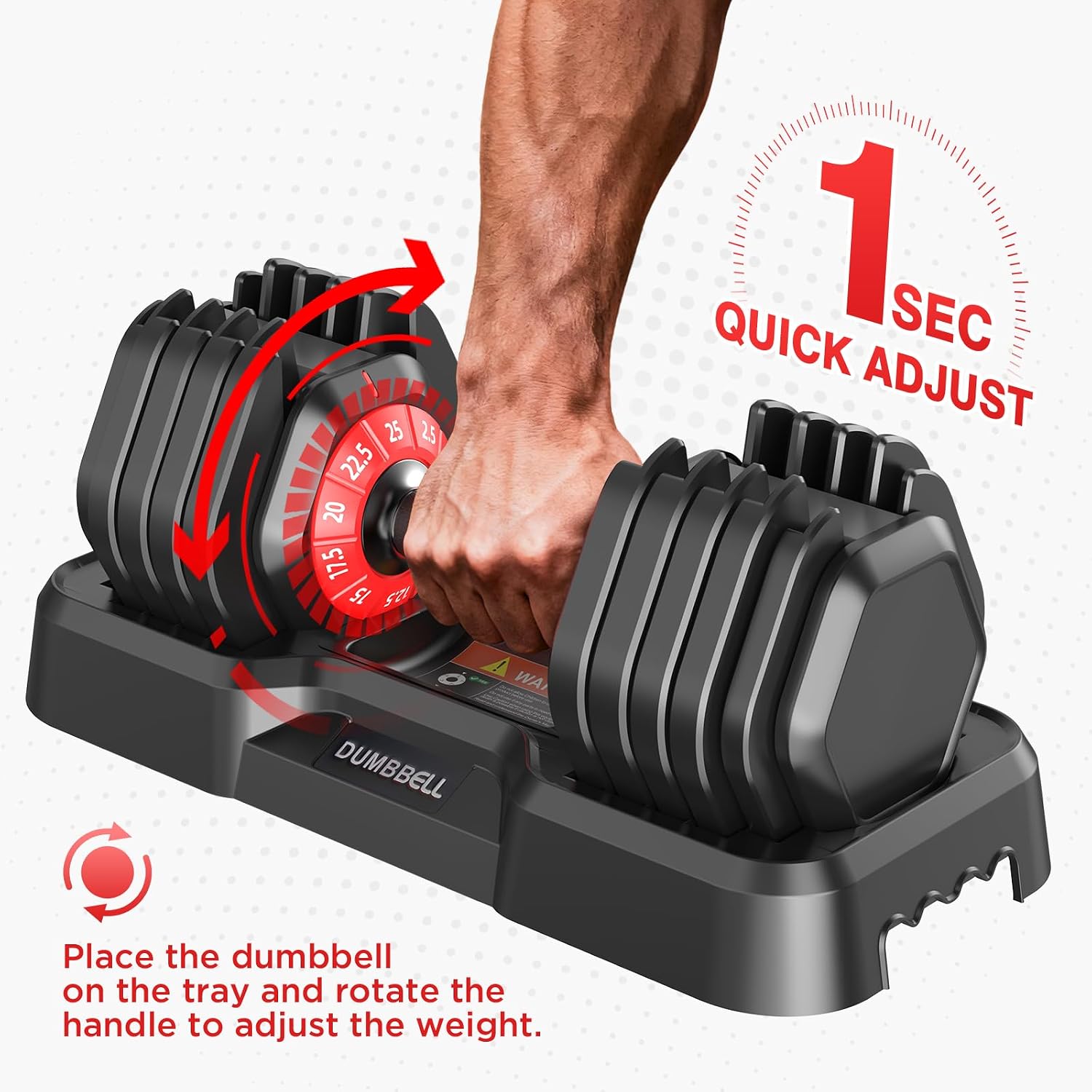 Adjustable Dumbbells Set, 10 in 1/15 in 1 Free Adjustable Weights Dumbbells Set, 25/55/52.5lbs Weights Set with Anti-Slip Handle, Fast Adjust Equipment Compact for Home Gym Strength Training