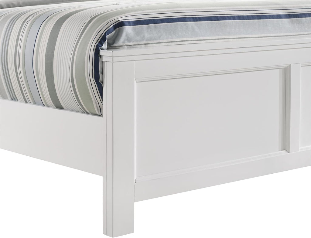New Classic Andover 4-Piece Wood King Bedroom Set with Nightstand in White