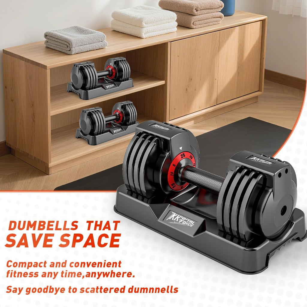 Adjustable Dumbbell Set of 2, 110lbs/50lbs Free Weights Dumbbell Set, 5-in-1/10-in-1 Quick-Lock Hand Weights, 25lbs/55lbs Pair with Anti-Slip Texture Handle, Weight Set For Home Gym Suit both Men and Women