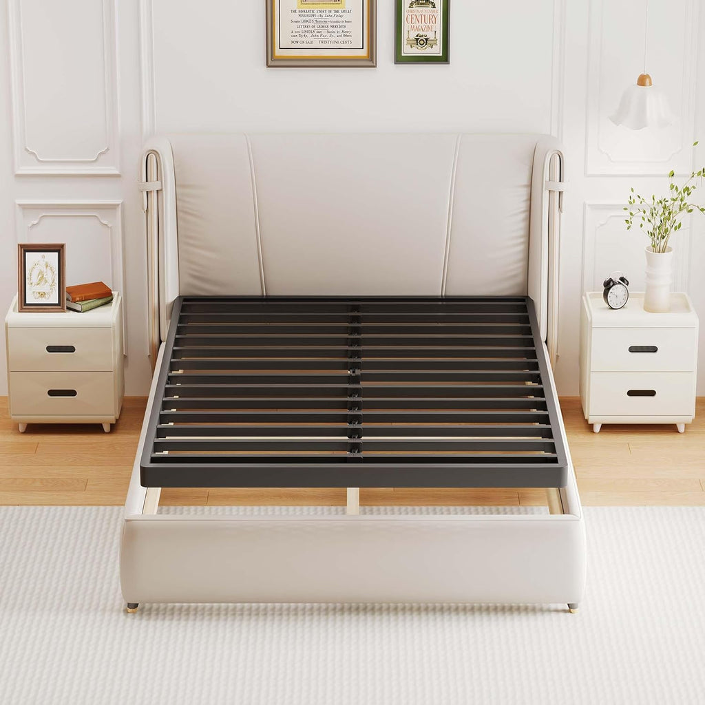 ROIL 2 Inch Queen Metal Box Spring Low Profile, Bunkie Board Bed Slat Replacement with Round Corners, 3500 lbs Capacity Heavy Duty Steel Slats, Easy Assembly, Noise Free