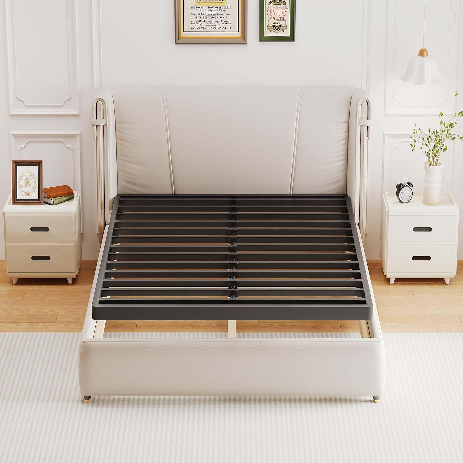ROIL 2 Inch Full Metal Box Spring Low Profile, Bunkie Board Bed Slat Replacement with Round Corners, 3500 lbs Capacity Heavy Duty Steel Slats, Easy Assembly, Noise Free