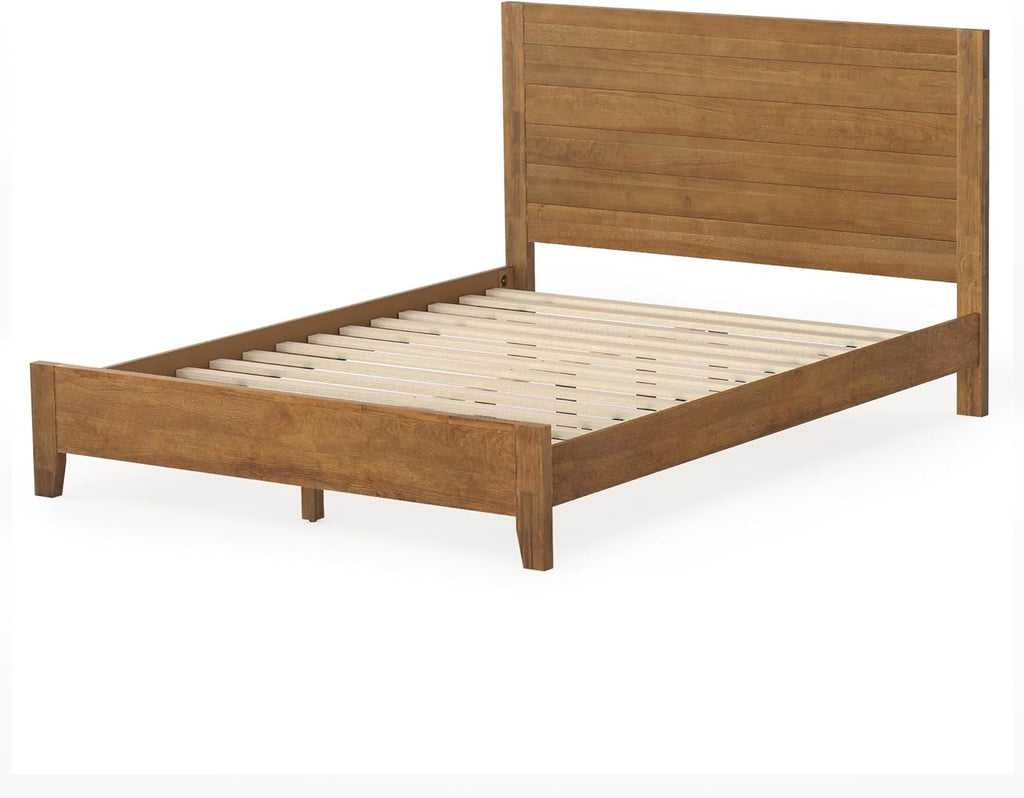 Cozyman Wood Platform Bed Frame Queen Size with Headboard, Camas Queen, Acacia Wood, No Box Spring Needed, Easy Assembly, Dark Wood
